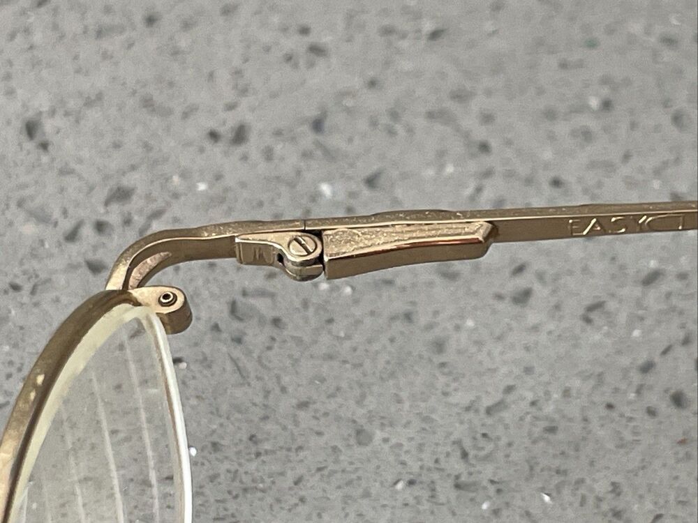 Easyclip Eyeglasses Frames ONLY Brown Full Rim 52-17-135 30 Gold - Picture 8 of 15